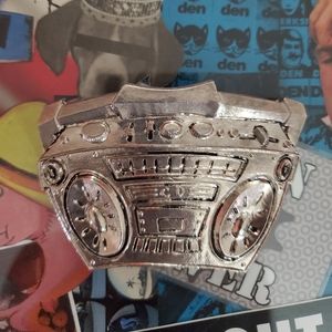 Silver Star Boom box belt buckle **